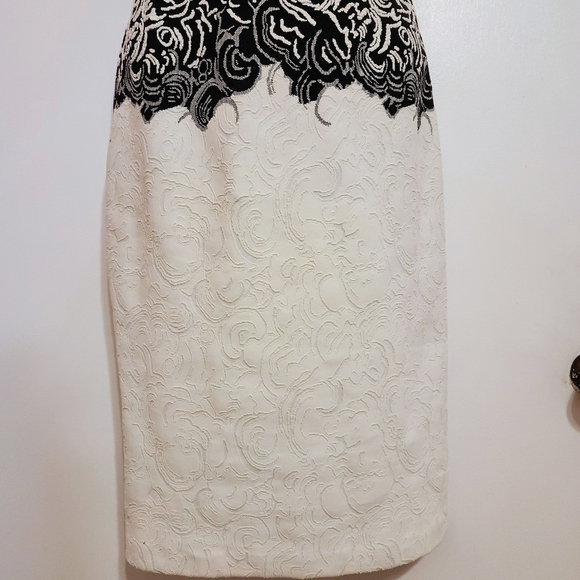 Joseph Ribkoff White and Black Pencil Cocktail Dress 2 - Picture 6 of 13
